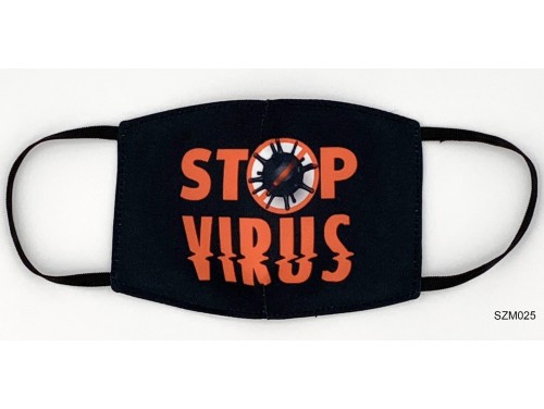 (SZM025) Szájmaszk - Stop Virus Fekete szájmaszk