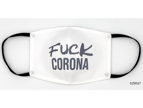(SZM027) Szájmaszk - Fuck Corona fehér szájmaszk