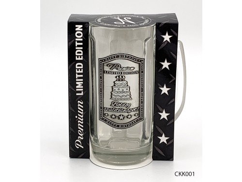 (CKK001) Fémcímkés Söröskorsó 0,3 l - Boldog Szülinapot felirattal - Szülinapi Ajándék