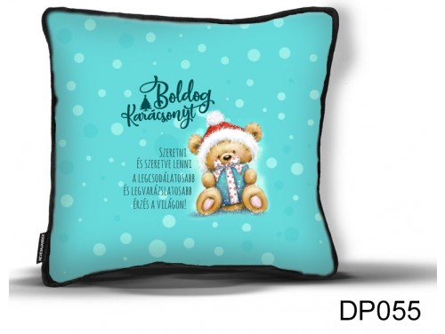 (DP055) Díszpárna 26 cm x 26 cm - Szeretni és szeretve lenni - Karácsonyi ajándék