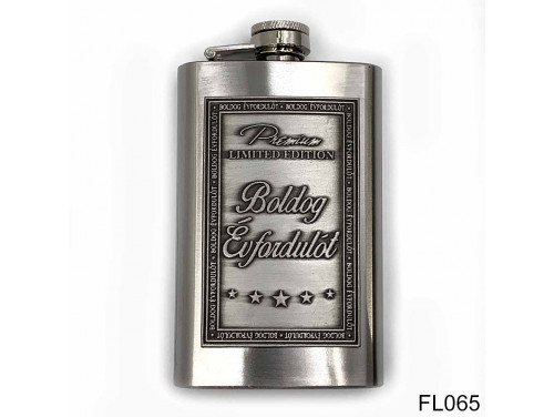 Évfordulós Ajándék - Szerelmes Ajándék - Boldog Évfordulót  - Óncímkés Flaska Laposüveg