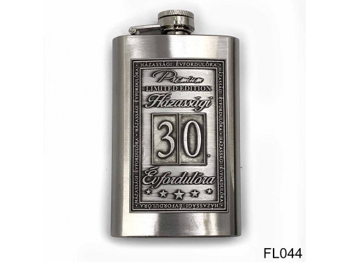 Évfordulós Ajándék - Szerelmes Ajándék - 30. Házassági Évfordulóra - Keretes - Óncímkés Flaska Laposüveg