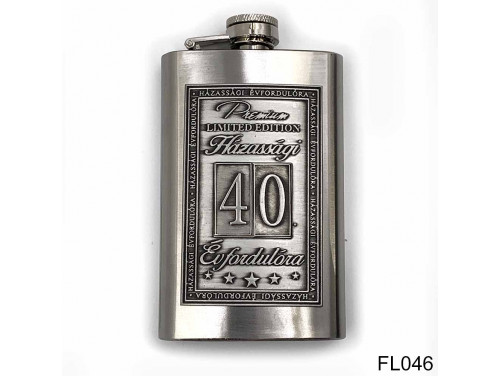 Évfordulós Ajándék - Szerelmes Ajándék - 40. Házassági Évfordulóra - Keretes - Óncímkés Flaska Laposüveg