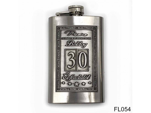 (FL054) Óncímkés flaska laposüveg - 30. Boldog Évfordulót - Keretes - Évfordulós Ajándék