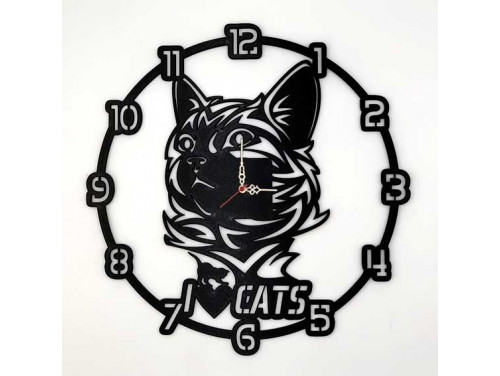 Falióra - Macskás fekete - Cicás Ajándék