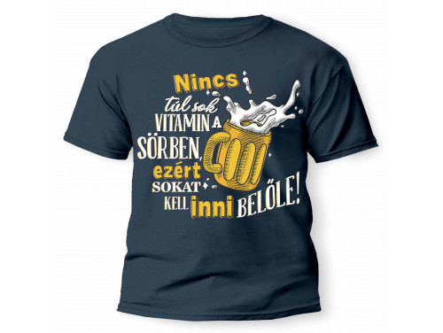 Vicces Pólók - Nincs túl sok vitamin a sörben - Sörös póló férfiaknak, Pamut póló