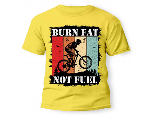 Vicces Pólók - Burn fat not fuel - Vicces Biciklis póló, Pamut póló - Biciklis Ajándék