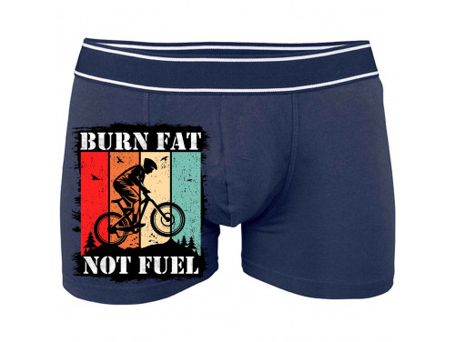 Vicces Boxeralsó - Burn fat, not fuel - Férfi Alsónadrág - Ajándék Férfiaknak - Biciklis Ajándék