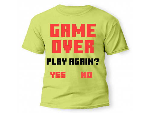 Vicces Pólók - Game over play - Vicces Ajándék Férfiaknak - Ajándék Gamereknek