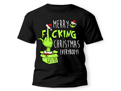 Vicces Karácsonyi Pólók - Merry F.cking Christmas Everybody - Karácsonyi póló, Karácsonyi Ajándék