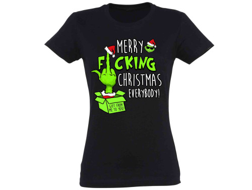 Vicces Karácsonyi Pólók - Merry F.cking Christmas Everybody - Karácsonyi Ajándék - Karácsonyi Ajándék Nőknek