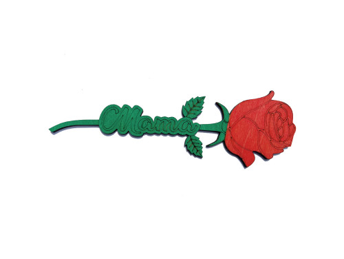 Fa Rózsa - Mama felirattal - Fa virág dekoráció
