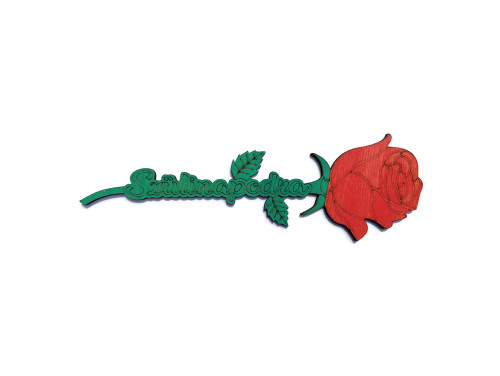 Fa Rózsa - Szülinapodra felirattal - Fa virág dekoráció