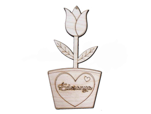 Fa Tulipán - Édesanya - Fa virág dekoráció - Ajándék Anyának