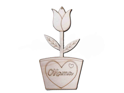 Fa Tulipán - Mama - Fa virág dekoráció - Ajándék Nagymamának