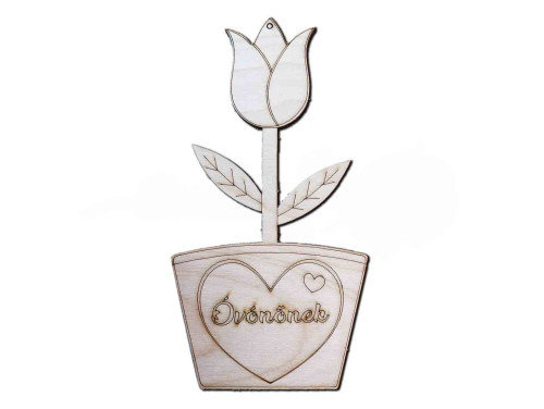 Fa Tulipán - Óvónőnek - Fa virág dekoráció - Ajándék Óvónőnek