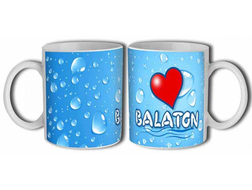 (BB014) Bögre 3 dl - Vizcseppes Love Balaton - Balatonos Ajándéktárgyak - Balaton Souvenir