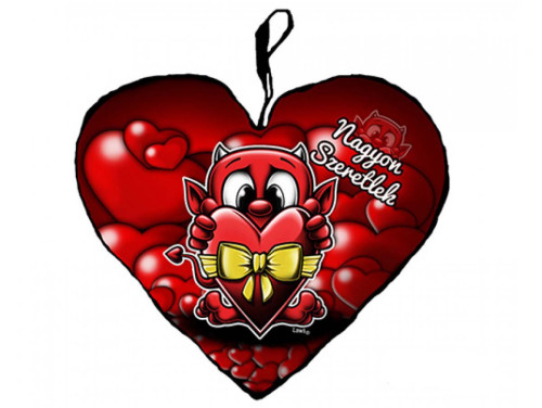 Szerelmes Ajándék - Valentin Napi Ajándék - Nagyon szeretlek ördög – Nagy Szív Párna