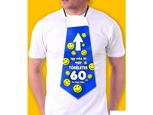 (NNY015) Óriás Nyakkendő – Így néz ki egy 60-as szülinapos – Vicces Szülinapi Nyakkendő