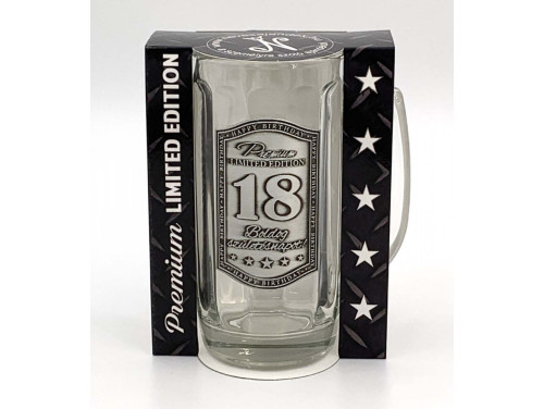 (CKK002) Fémcímkés Söröskorsó 0,3 l - Boldog 18. Szülinapot felirattal - 18. Szülinapi Ajándék