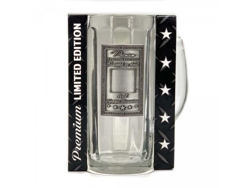 (CKN041) Fémcímkés Söröskorsó 0,5 l - Nyugdíjas Búcsúztatóra -Írható - Nyugdíjas Ajándék