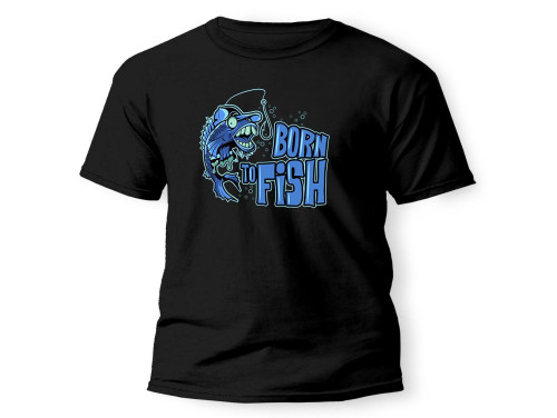 Vicces Pólók - Born to Fish - Horgász póló, Horgász ajándék