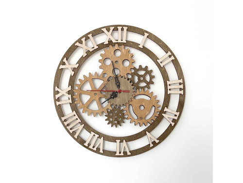 Modern Falióra - Fogaskerekes Falióra - Design 3D Falióra fából