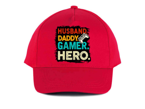 Vicces Baseball Sapka - Husband Daddy Gamer Hero - Ajándék Apának - Ajándék Gamernek