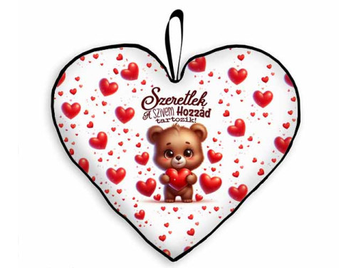 Kis Szív Párna - Szeretlek a szívem hozzád tartozik - Valentin Napi Ajándék - Évfordulós Ajándék