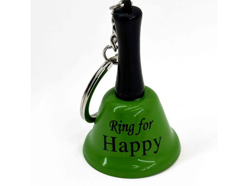 Vicces Csengő Kulcstartó - Ring for Happy - Zöld - Vicces Ajándék