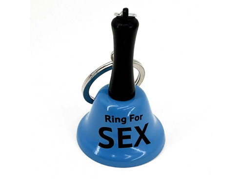 Vicces Csengő Kulcstartó - Ring for SEX - Kék - Vicces Ajándék