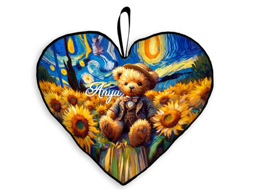 Kis Szív Párna - Anya - Van Gogh stílusú - Ajándék Anyának - Anyák Napi Ajándék
