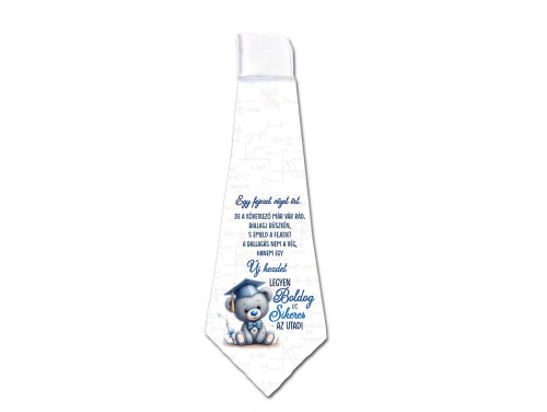 (NY122) Nyakkendő 37 cm x 13 cm - Legyen boldog és sikeres az utad - Ballagási Ajándékok