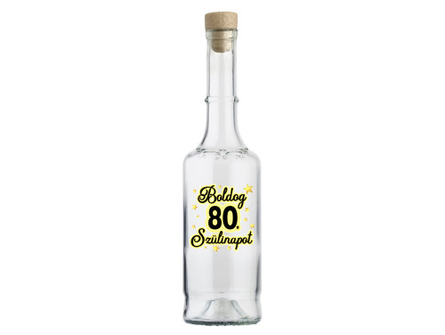 (PU009) - Pálinkás Üveg - Boldog 80. Szülinapot - Ajándék 80. Szülinapra