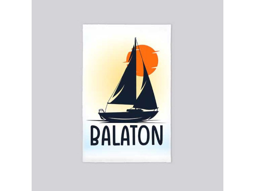 (KTR034) - Konyharuha - Kis Törölköző - Kéztörlő - Balaton - Vitorlás - Balatonos Ajándéktárgy - Balaton Souvenir