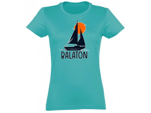 (PNX272)  Női Póló - Balatonos női Póló - Balaton - Vitorlás - Balatonos Ajándék - Balaton Souvenir
