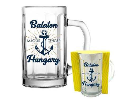 (VKU068) - 3 dl - Balatonos Söröskorsó - Balaton A Magyar Tenger - Balatonos Ajándéktárgy - Balaton Souvenir