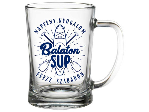 (SS070) - Balatonos Söröskorsó - 500 ml - Napfény, Nyugalom Evezz Szabadon Balaton SUP - Balatonos Ajándéktárgy - Balaton Souvenir - Balaton SUP Ajándék