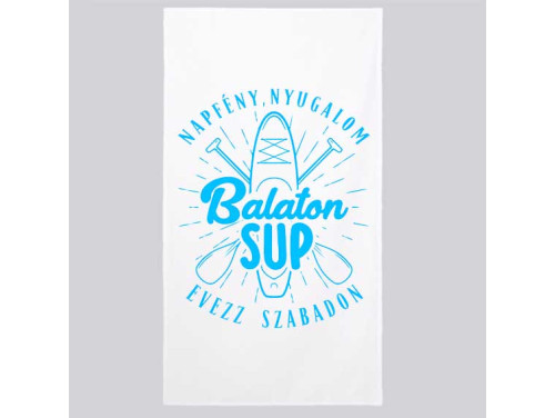 (MT039) Balaton Mintás Törölköző - Strandtörölköző - Napfény, Nyugalom Evezz Szabadon Balaton SUP - Balatonos Ajándék - Balaton Souvenir - Balaton SUP Ajándék