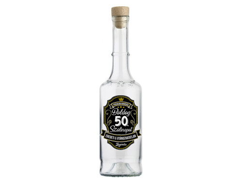 (PU120) - Pálinkás Üveg - Boldog 50. Szülinapot - Prémium - Ajándék 50. Szülinapra