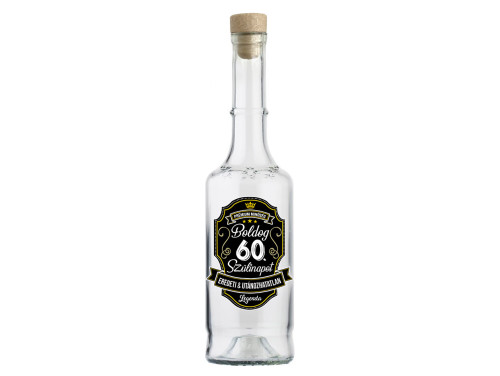 (PU121) - Pálinkás Üveg - Boldog 60. Szülinapot - Prémium - Ajándék 60. Szülinapra
