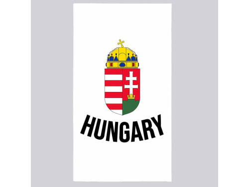 (MT041) Magyar Szurkolói Mintás Törölköző - Strandtörölköző - Hungary címeres - Focis Ajándék