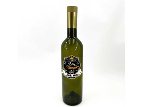 (BUZ083) Borosüveg - 750 ml - Boldog Névnapot - Limitált felirattal - Zöld Boros Palack - Ajándék Névnapra