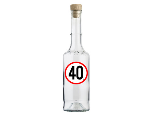 (PU047) - Pálinkás Üveg - 40 Karikás - Ajándék 40. Szülinapra