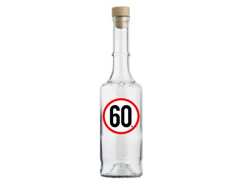 (PU049) - Pálinkás Üveg - 60 Karikás - Ajándék 60. Szülinapra