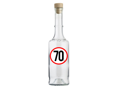 (PU050) - Pálinkás Üveg - 70 Karikás - Ajándék 70. Szülinapra