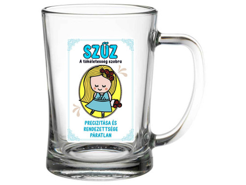 (SS265) Szűz csillagjegy - Söröskorsó - 500 ml - Horoszkópos Ajándék Szülinapra