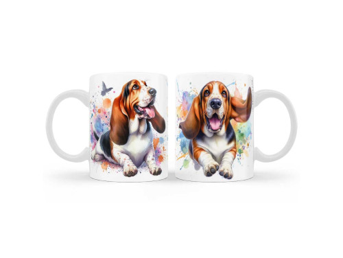 (B1156) Bassett Hound - Kutyás Bögre, 3 dl - Kutyás Ajándékok - Ajándék Kutyatulajdonosoknak