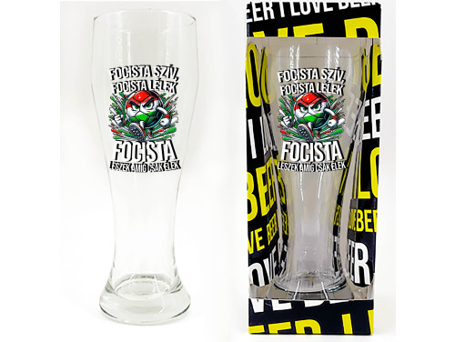 (SP151) Focista Szív - Söröspohár, 665 ml - Magyar Szurkolói Ajándék - Magyar Souvenir