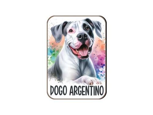 (FH006) Argentin Dog - Fa Hűtőmágnes - Kutyás Ajándékok - Kutyás Hűtőmágnes - Ajándék Kutyatulajdonosoknak